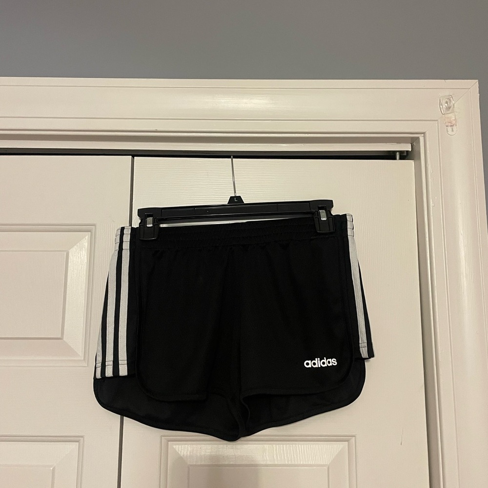 Adidas Women's Black and White Athletic Shorts